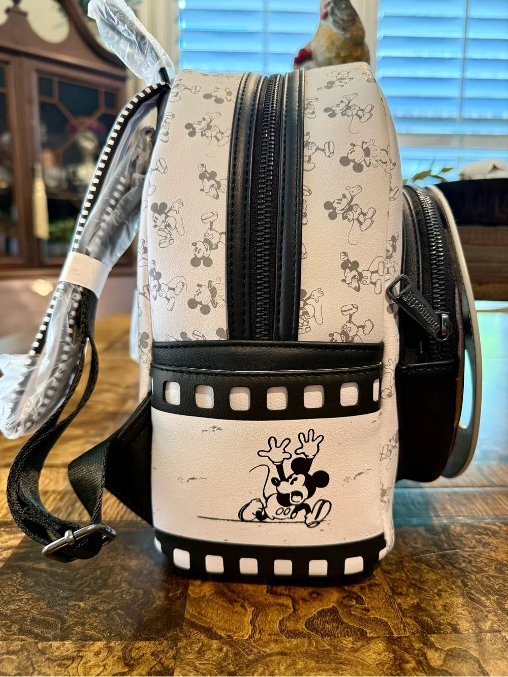Disney 100 Decades 1920’s Steamboat Willie Spinning Film Reel Mini Backpack - Picture 2 of 5